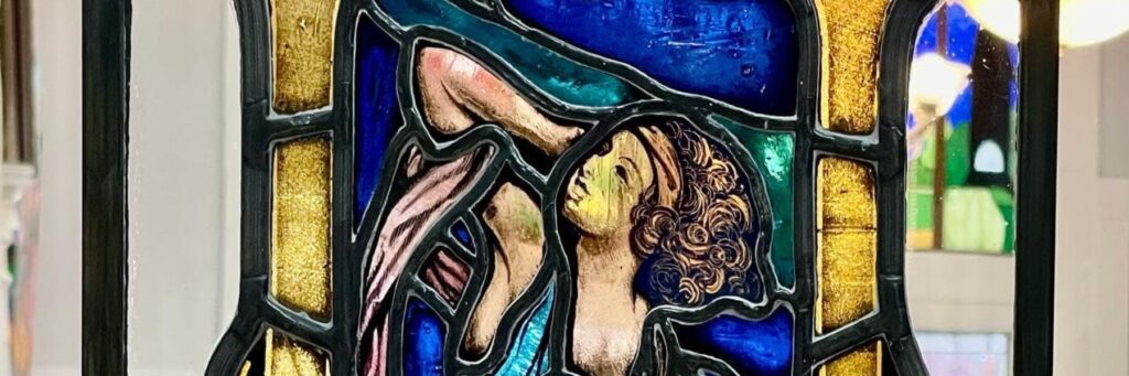 1820s medallion panel of woman