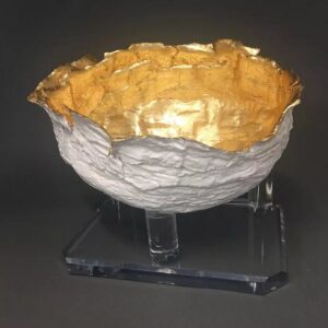 Clay bowl with gold-leafed inside