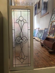 stained glass door after repairs