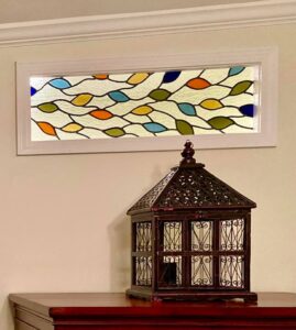 horizontal color leaves stained glass