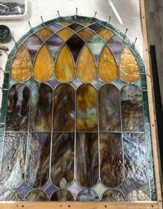 Stained glass panel ready to solder