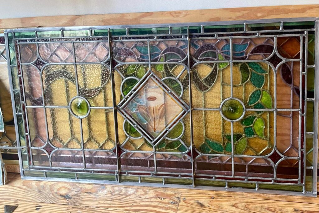 Vertical stained glass window