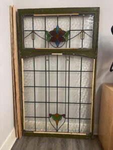 Old stained glass window panel